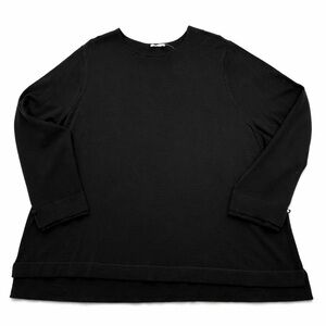 J. Jill Merino Wool Sweater Tunic Washable Knit Black 3X NWT Minimalist Luxe